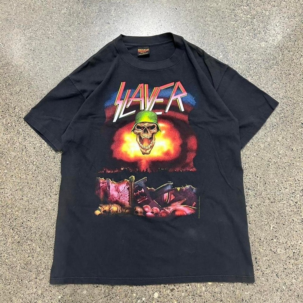 90s Slayer T-Shirt 1992 "Monsters of Rock" Euro Tour (Size L)